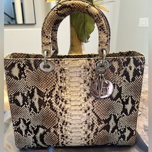 Large Python Lady Dior bag